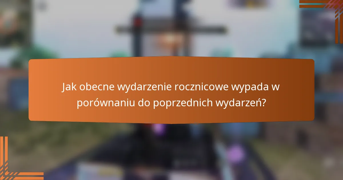 Jak obecne wydarzenie rocznicowe wypada w porównaniu do poprzednich wydarzeń?