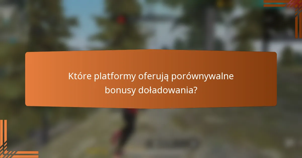 Które platformy oferują porównywalne bonusy doładowania?